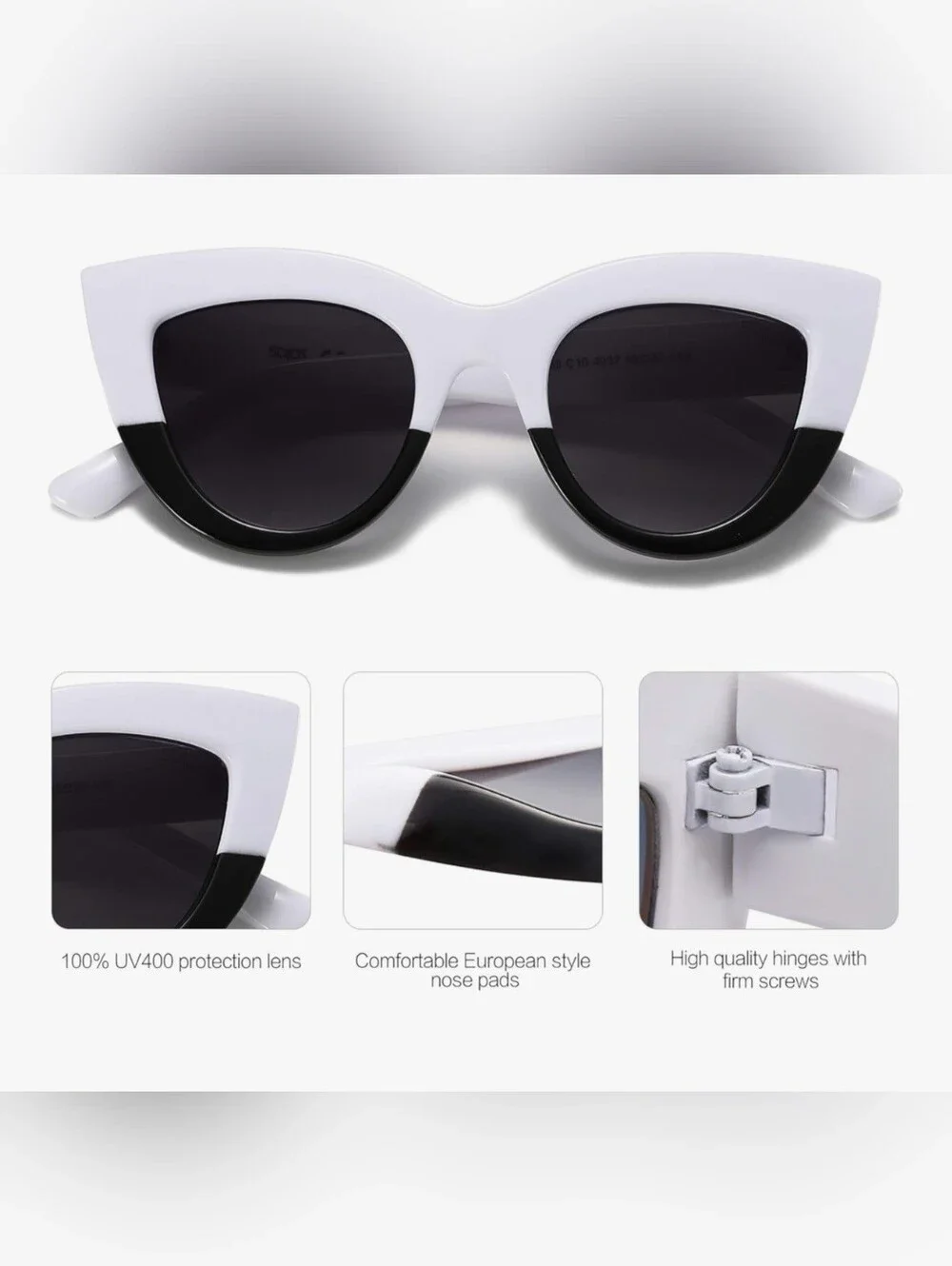 SOJOS Retro Small Vintage Cat Eye Sunglasses for Women Cute Fashion UV400 SJ2939